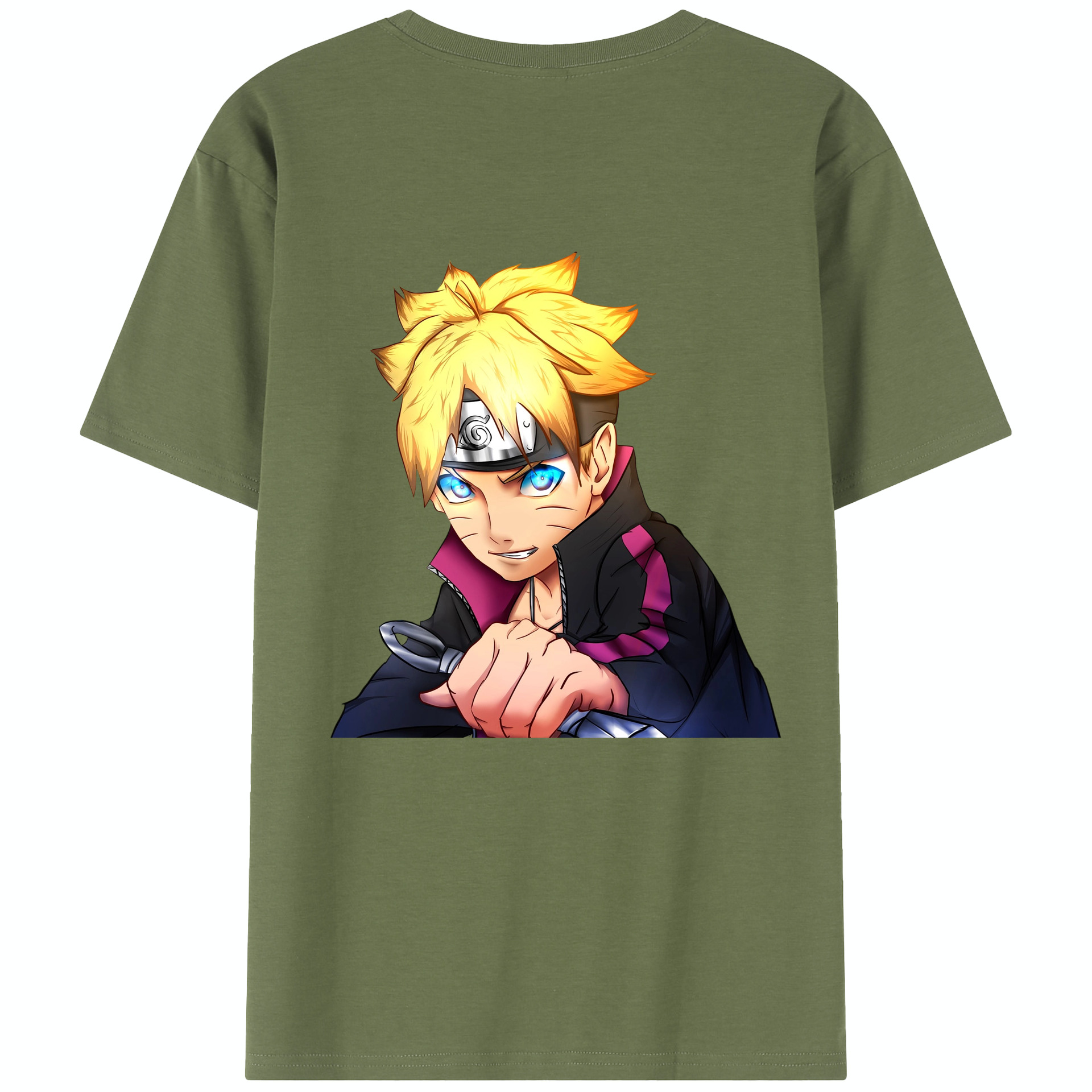 （画像用） NARUTO -ナルト- うずまき ボルト Uzumaki Boruto 綿100％半袖Tシャツ（背面プリント）